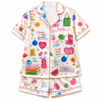 Cute Positive Quote Satin Pajama Set for Women