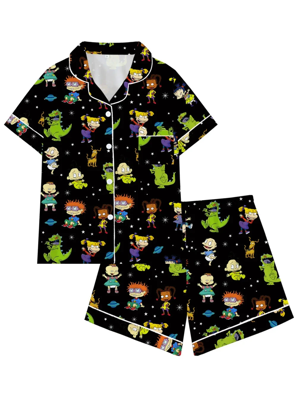 Retro Dinosaur Knit Pajama Set