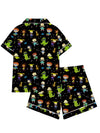 Retro Dinosaur Knit Pajama Set