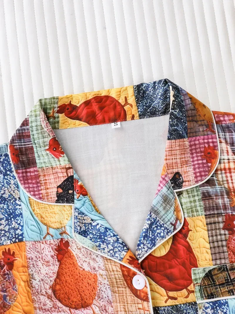 Check Print Pajama Set