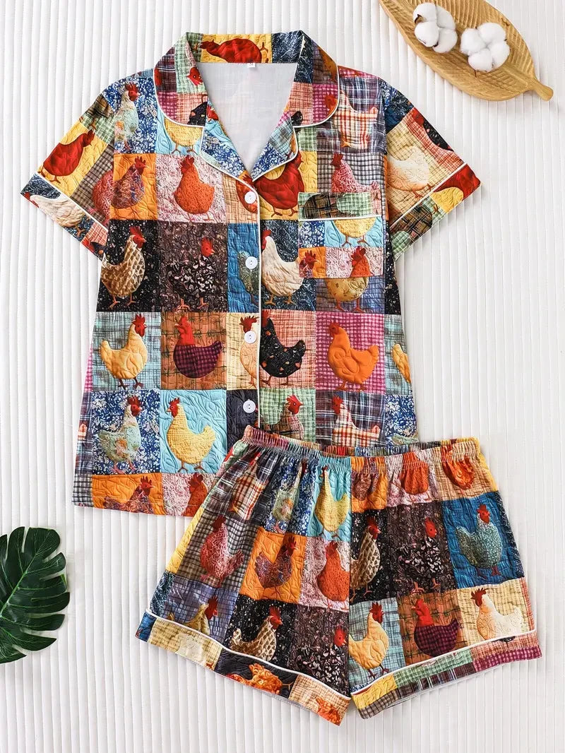 Check Print Pajama Set