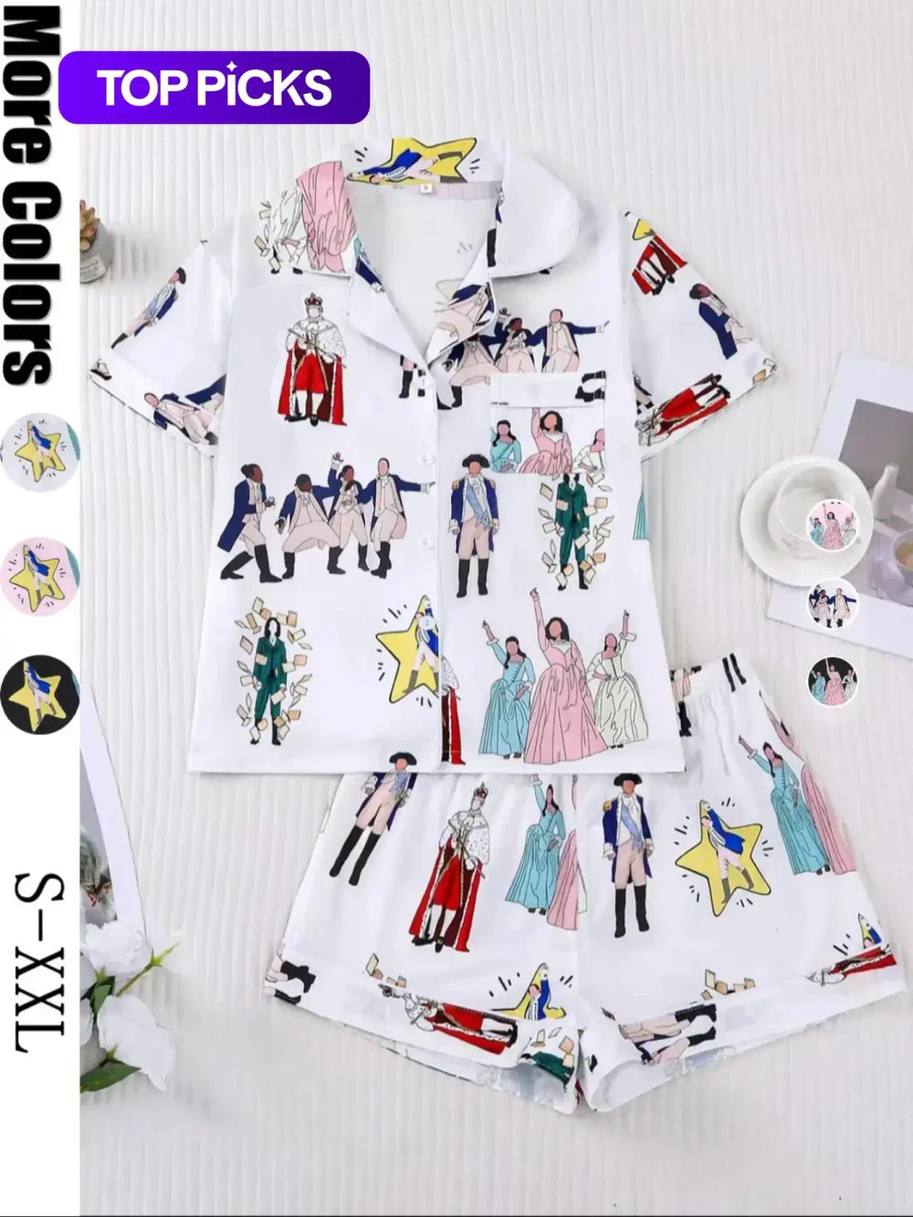 Hamilton Musical Print Pajama Set