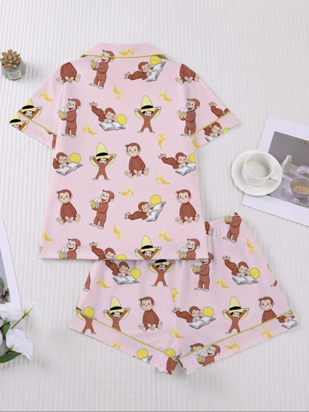 Monkey Banana Print Pajama Set