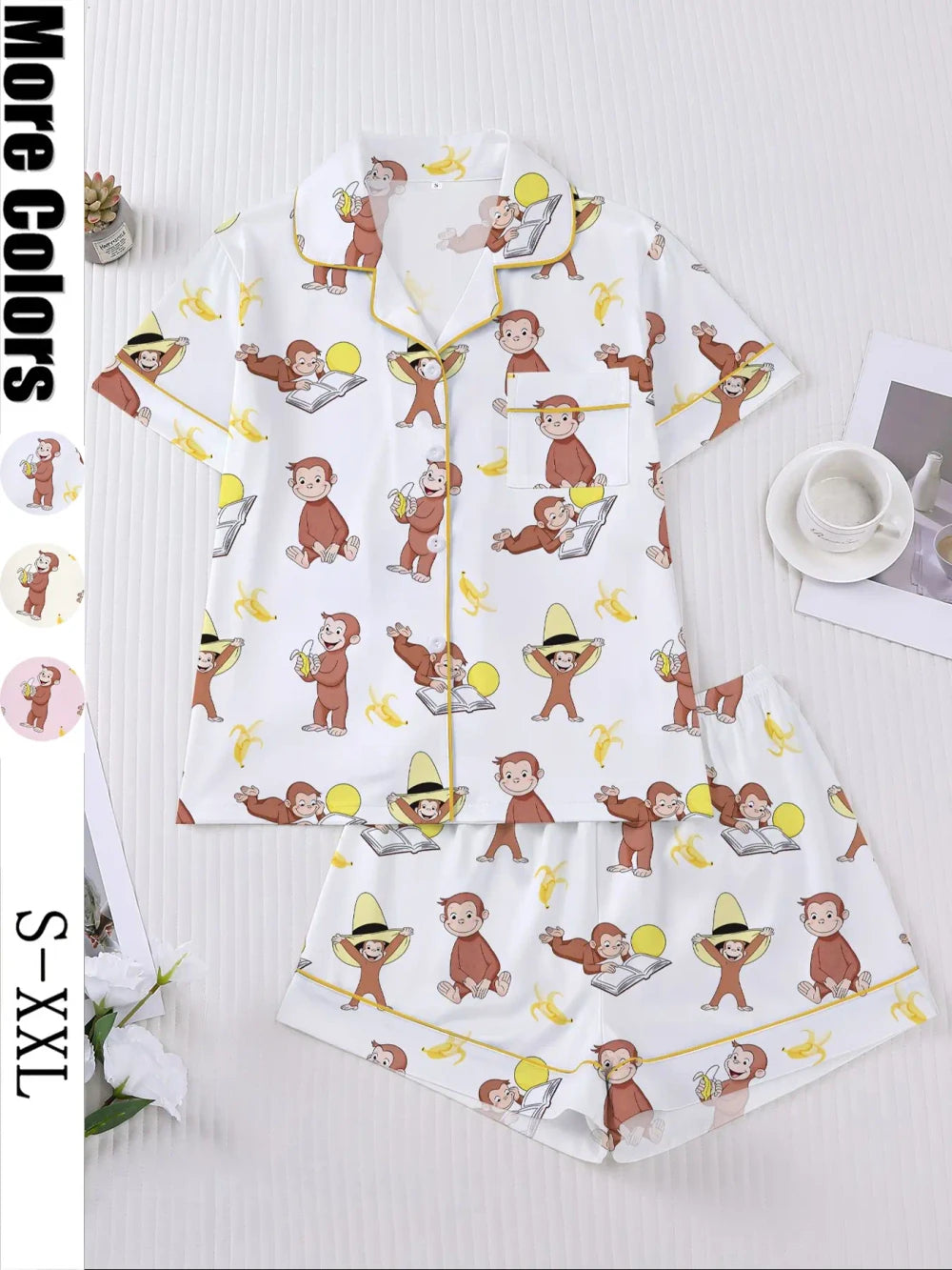 Monkey Banana Print Pajama Set