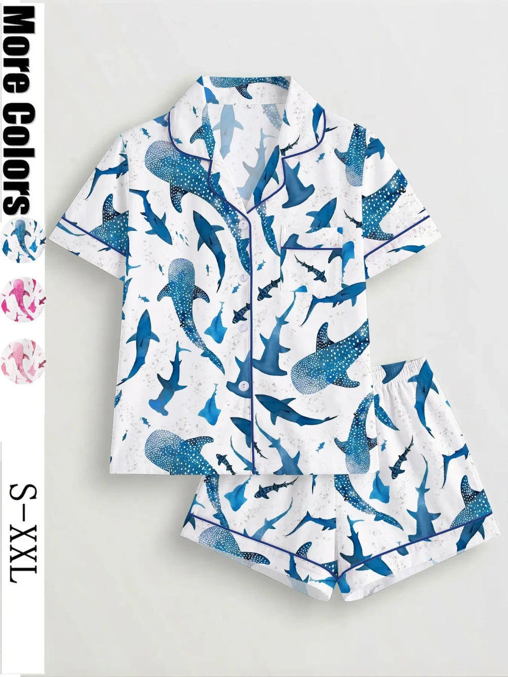 Shark Print Pajama Set