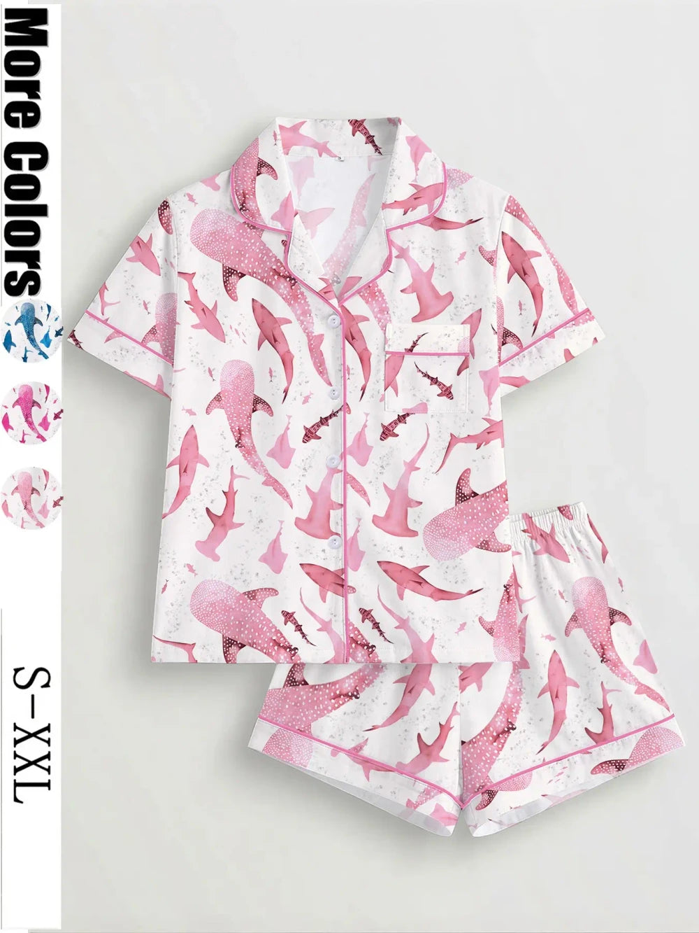 Shark Print Pajama Set