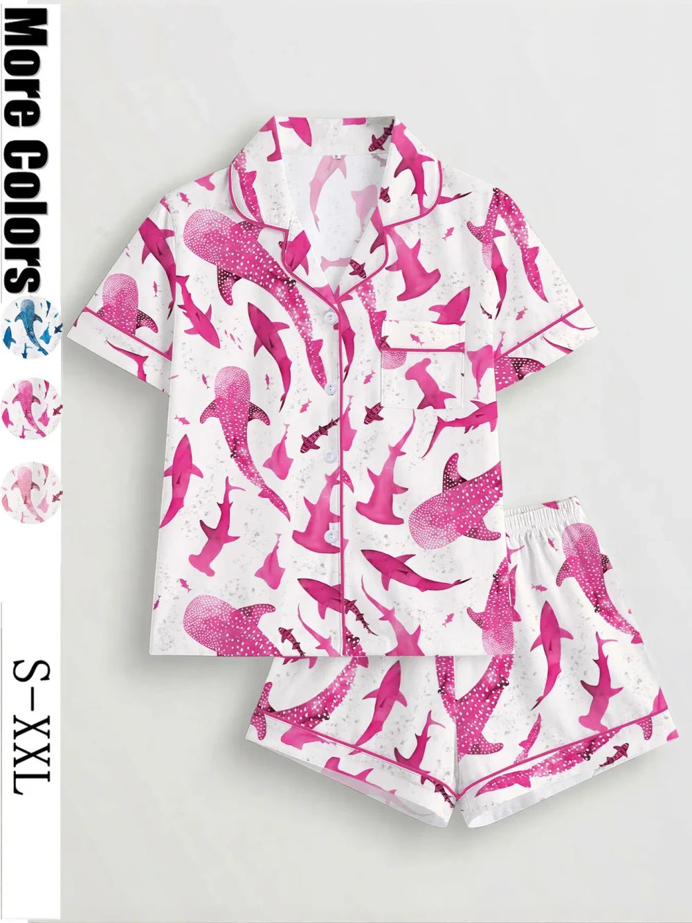 Shark Print Pajama Set