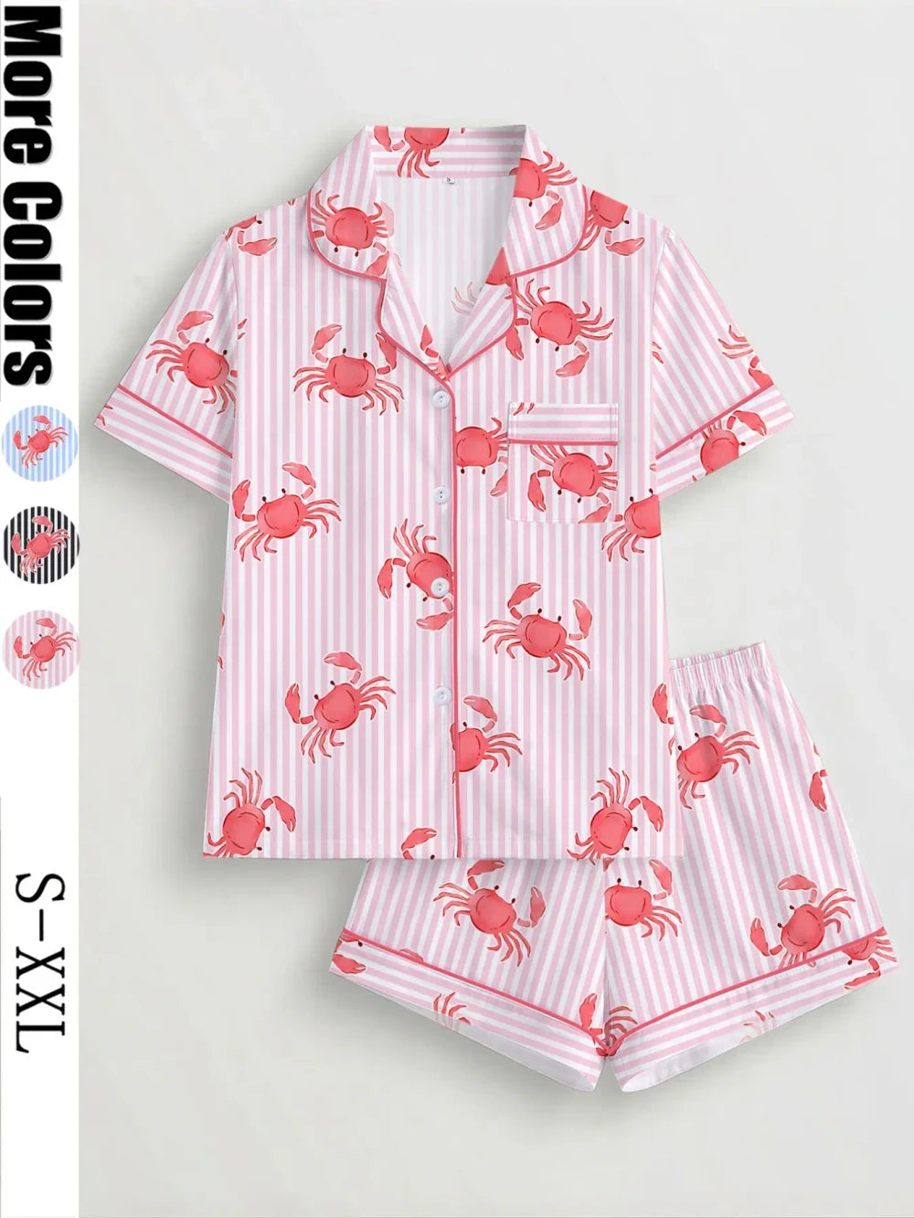 Crab Print Pajama Set