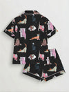 Cat Print Pajama Set