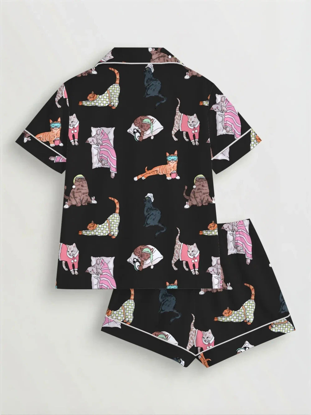 Cat Print Pajama Set