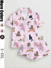 Cat Print Pajama Set