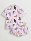 Cat Print Pajama Set