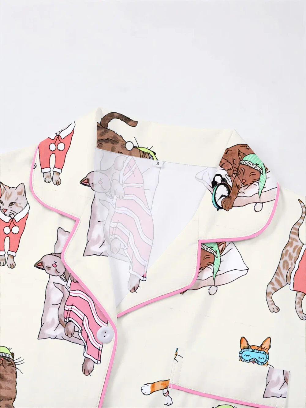 Cat Print Pajama Set