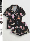 Cat Print Pajama Set