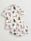Cat Print Pajama Set