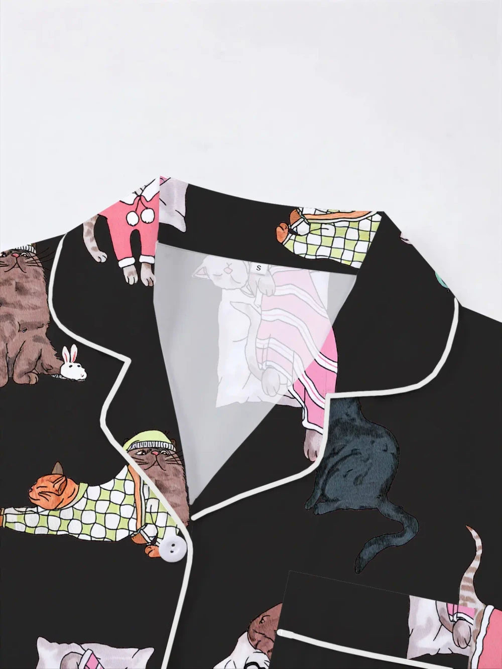 Cat Print Pajama Set