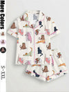 Cat Print Pajama Set