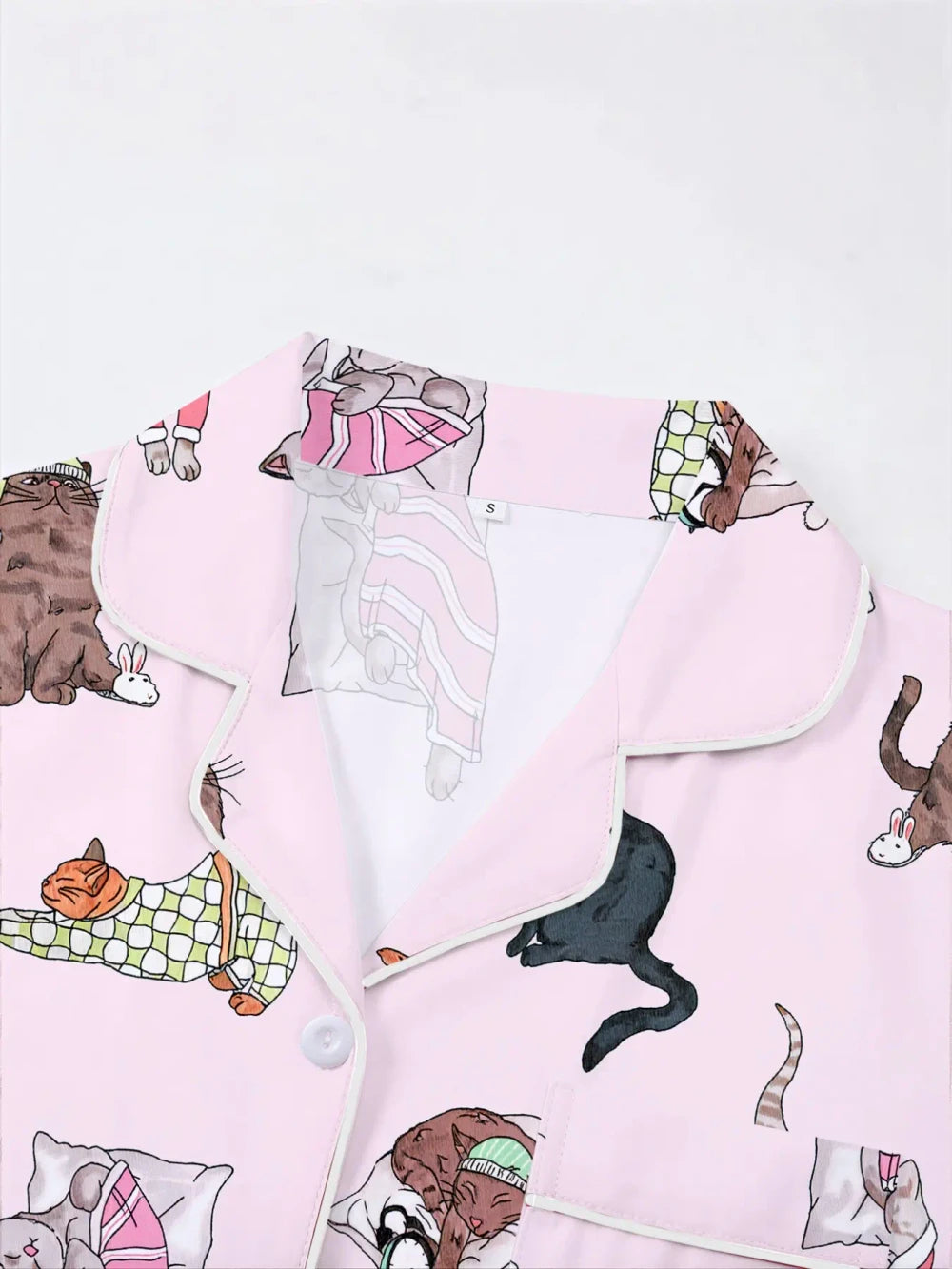 Cat Print Pajama Set