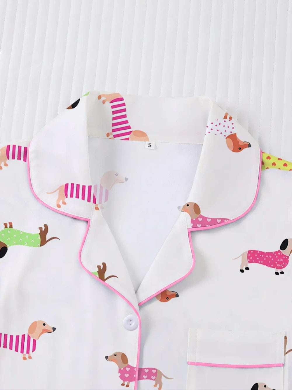 Cartoon Dog Print Pajama Set