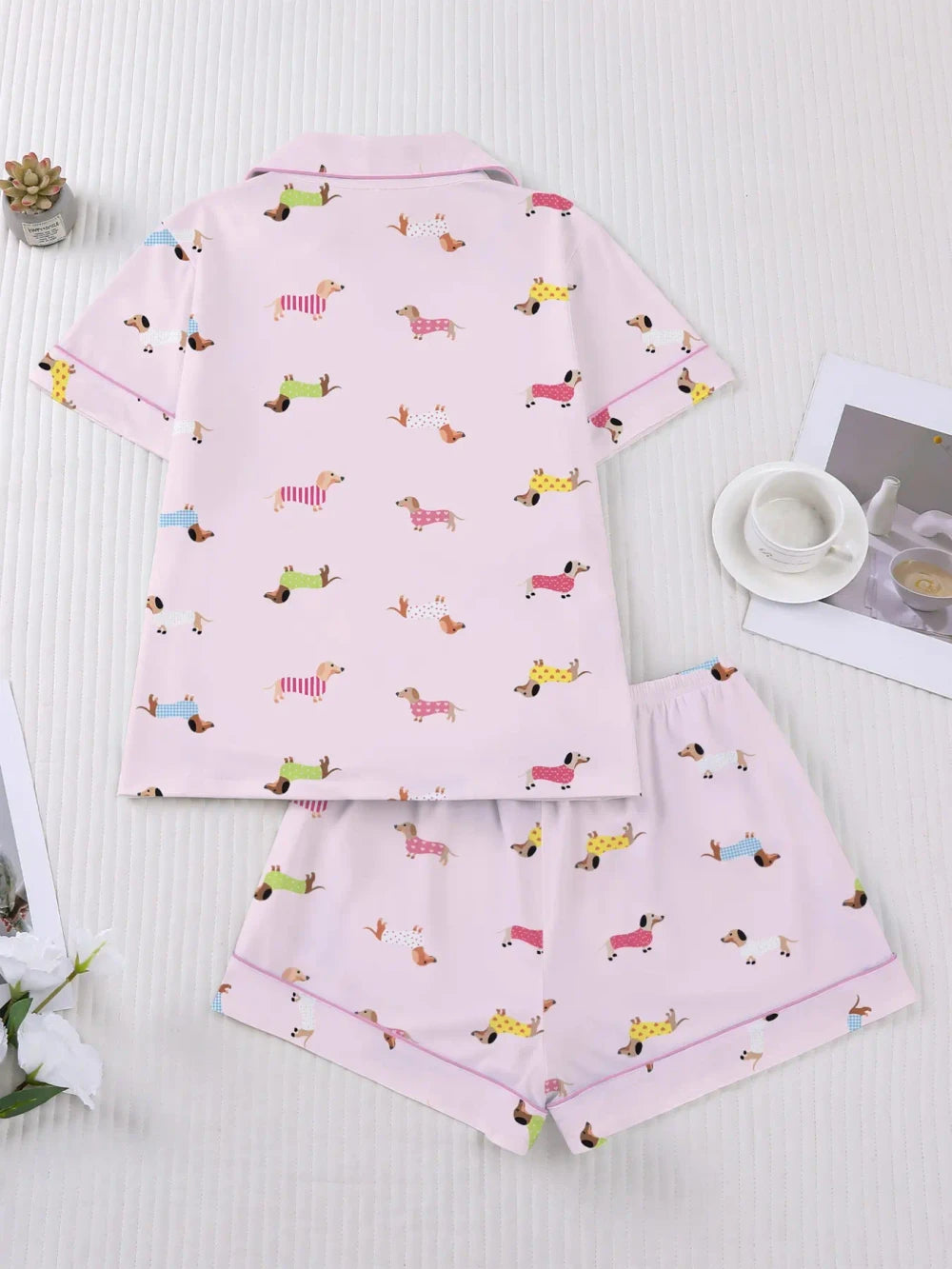 Cartoon Dog Print Pajama Set