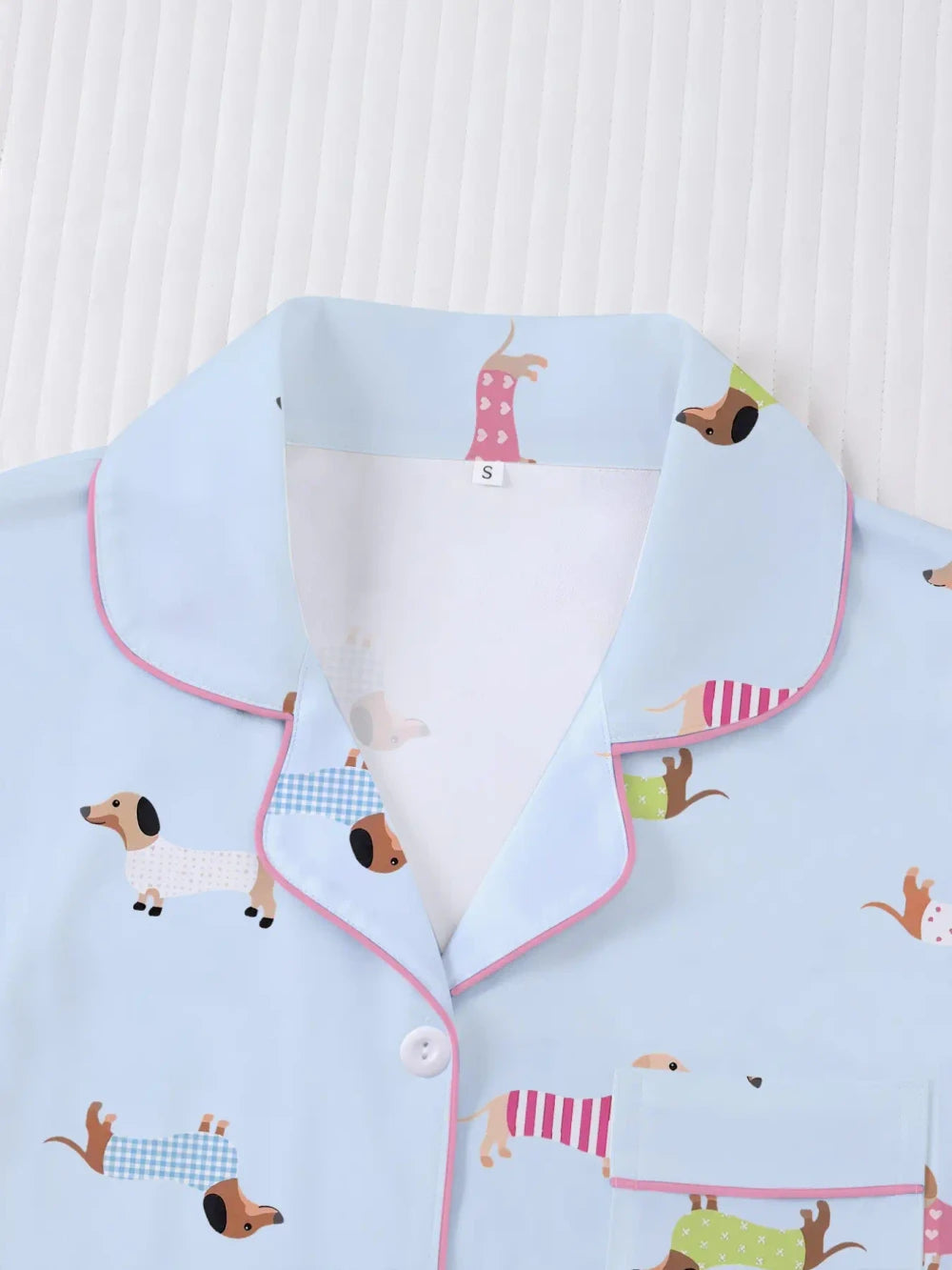 Cartoon Dog Print Pajama Set