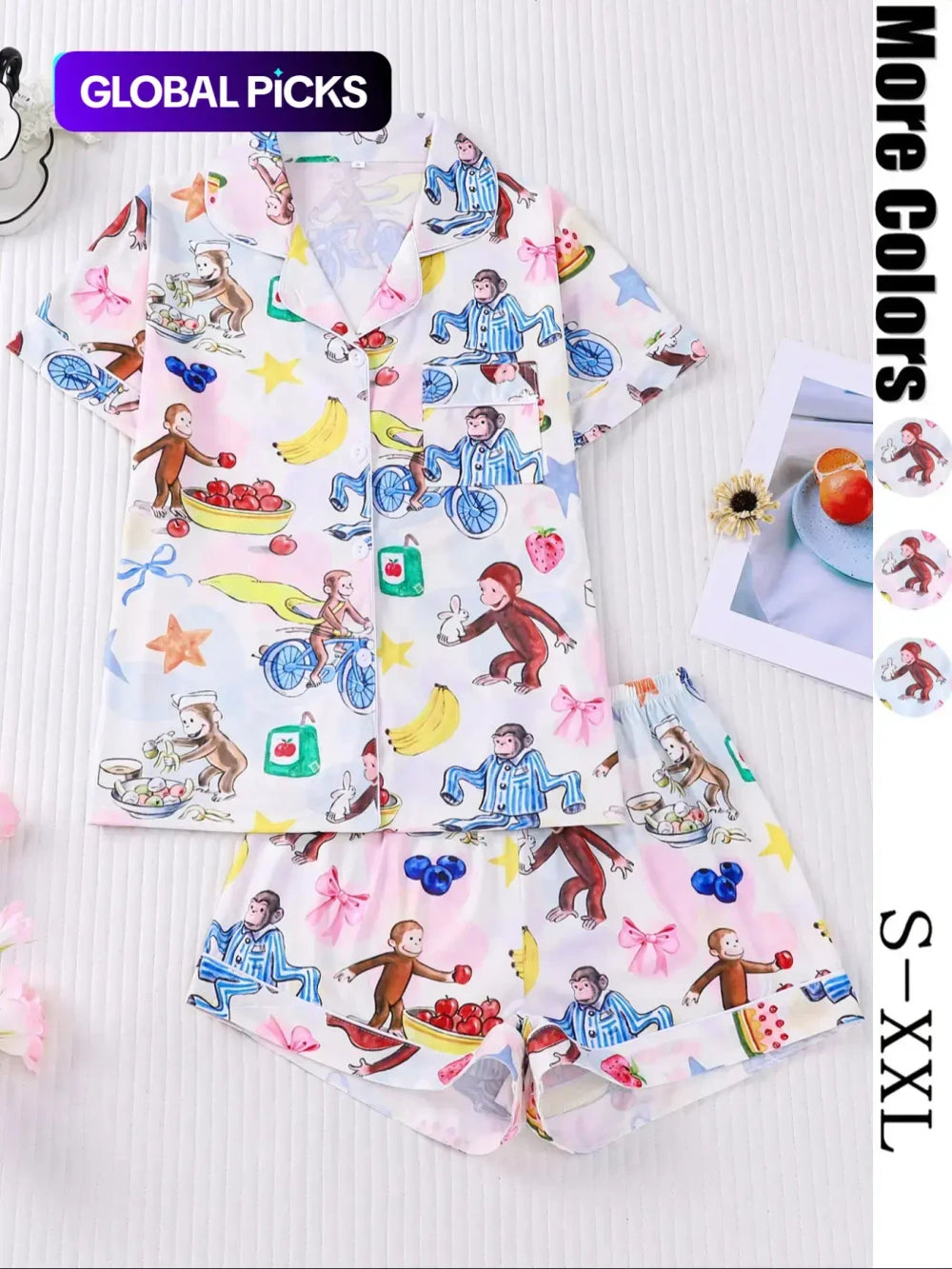 Monkey Print Pajama Set