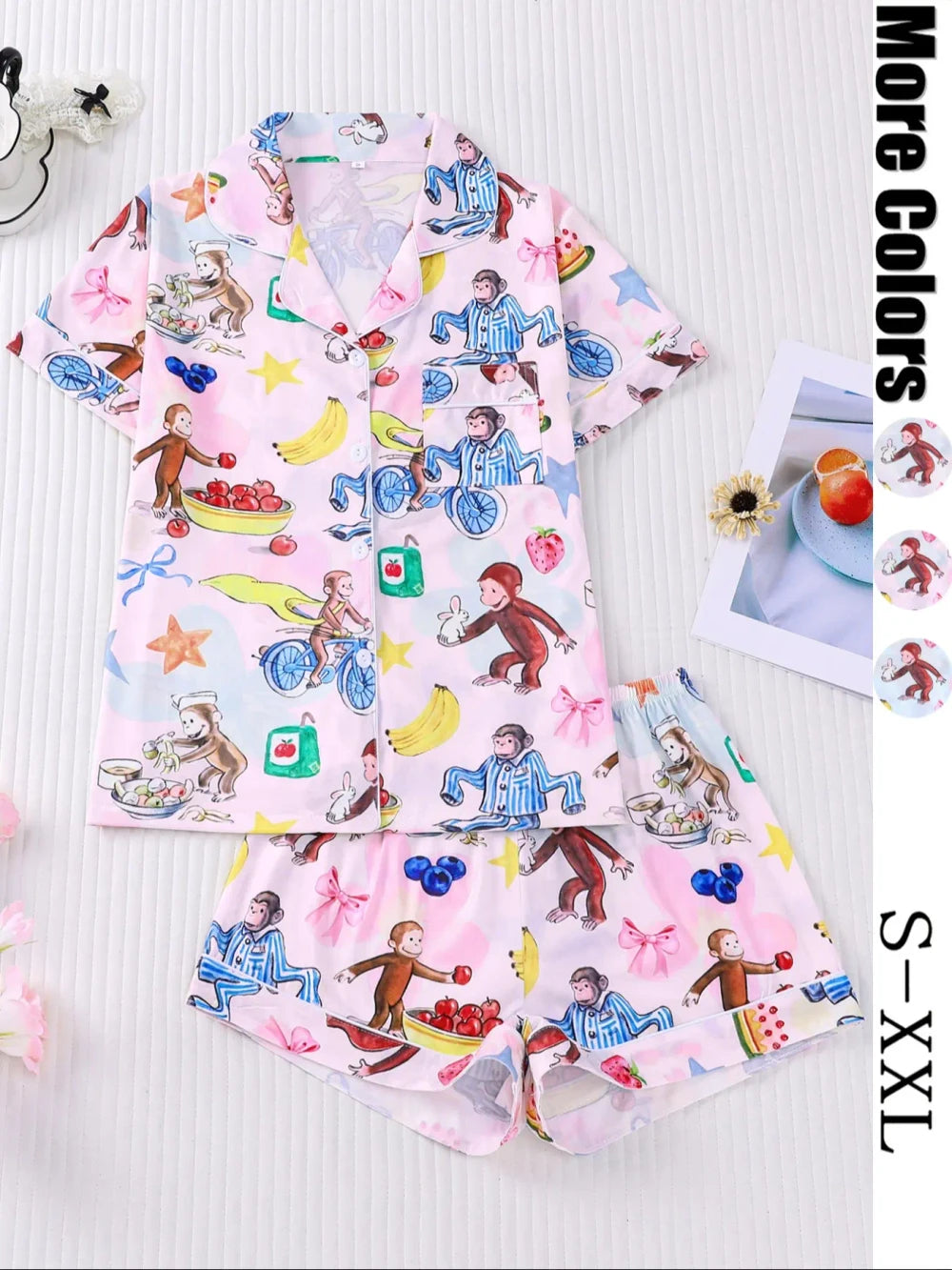 Monkey Print Pajama Set