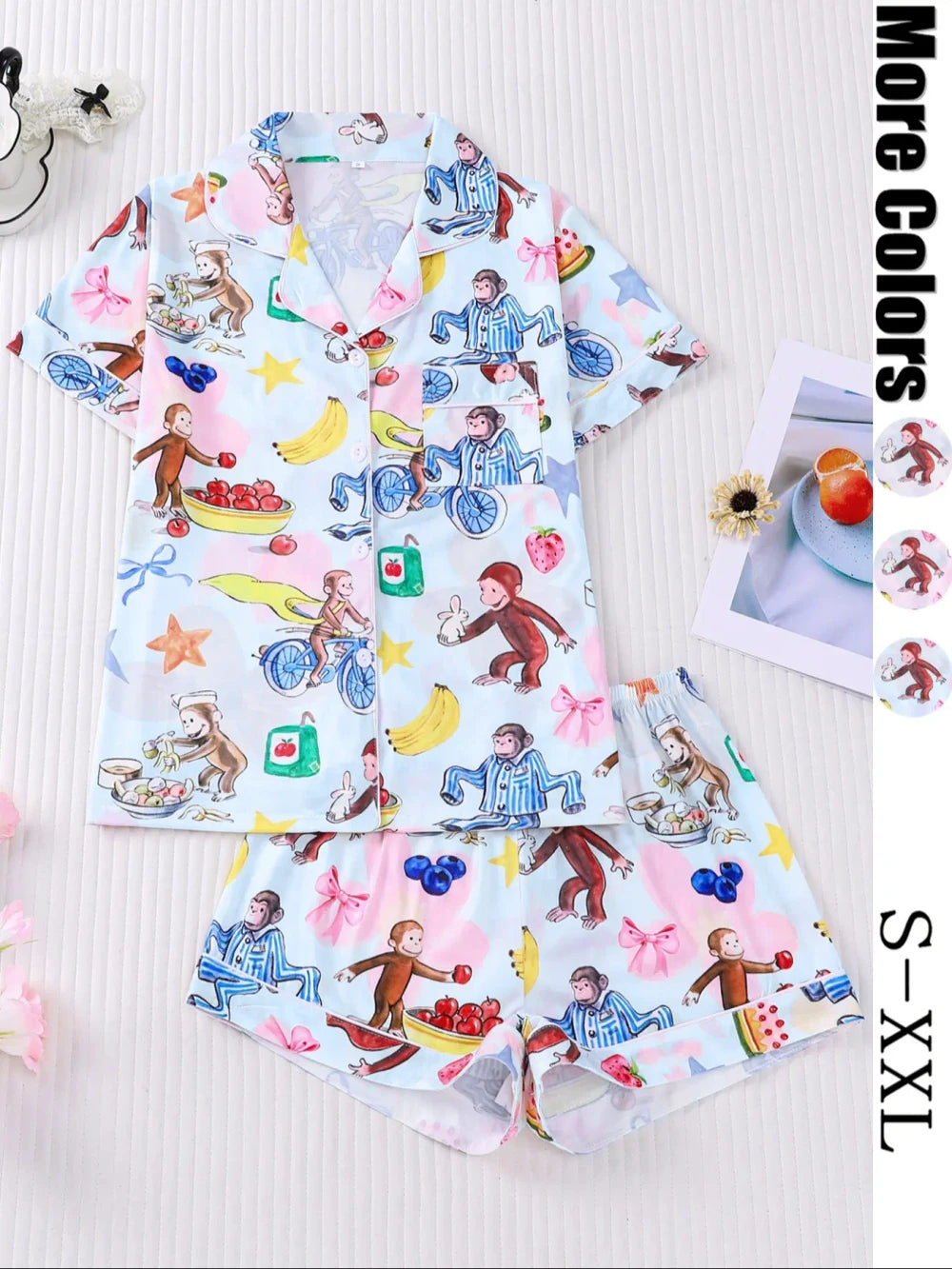 Monkey Print Pajama Set