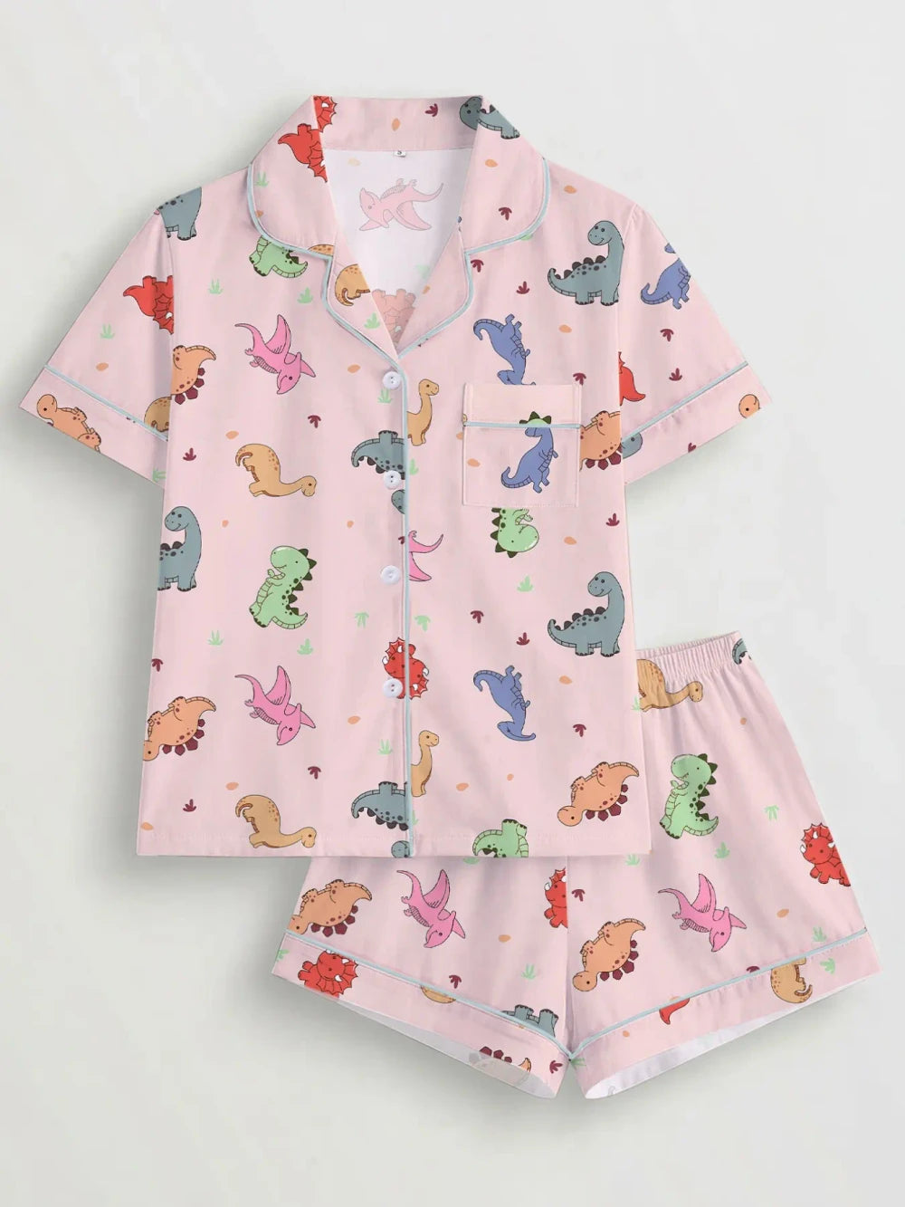 Cartoon Dinosaur Pajama Set