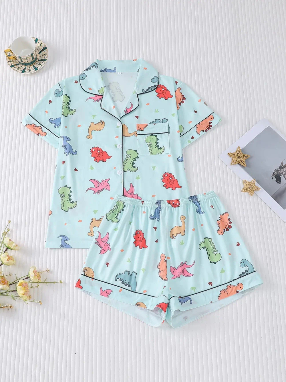 Cartoon Dinosaur Pajama Set