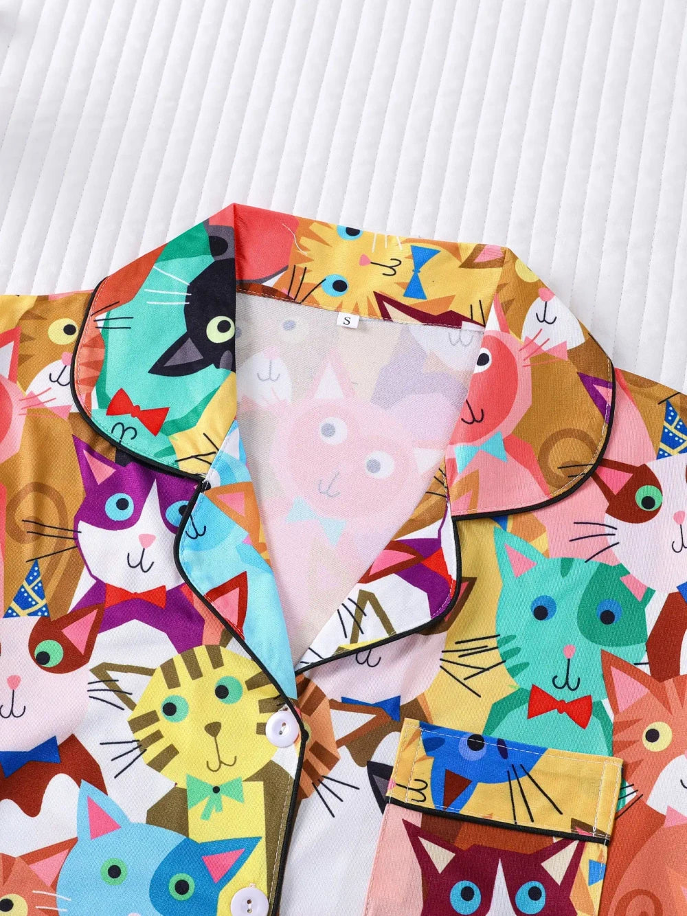 Cute Cat Print Pajama Set