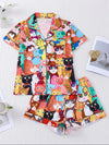 Cute Cat Print Pajama Set