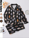 Cute Cat Print Pajama Set