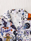 Cartoon Print Satin Pajama Set