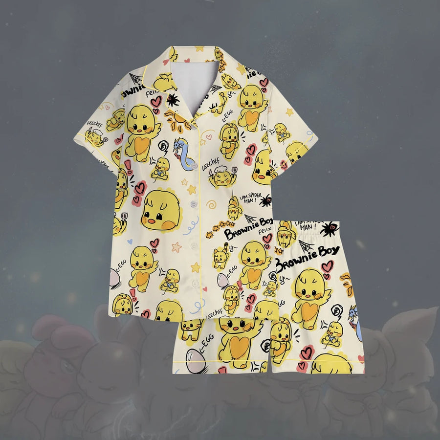 Stray Kids Felix Skzoo Satin Pajama Set
