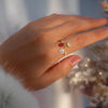 Birth Flower Mother of Pearl Sterling Silver Ring
