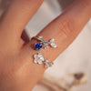 Birth Flower Mother of Pearl Sterling Silver Ring