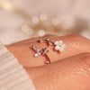 Birth Flower Mother of Pearl Sterling Silver Ring