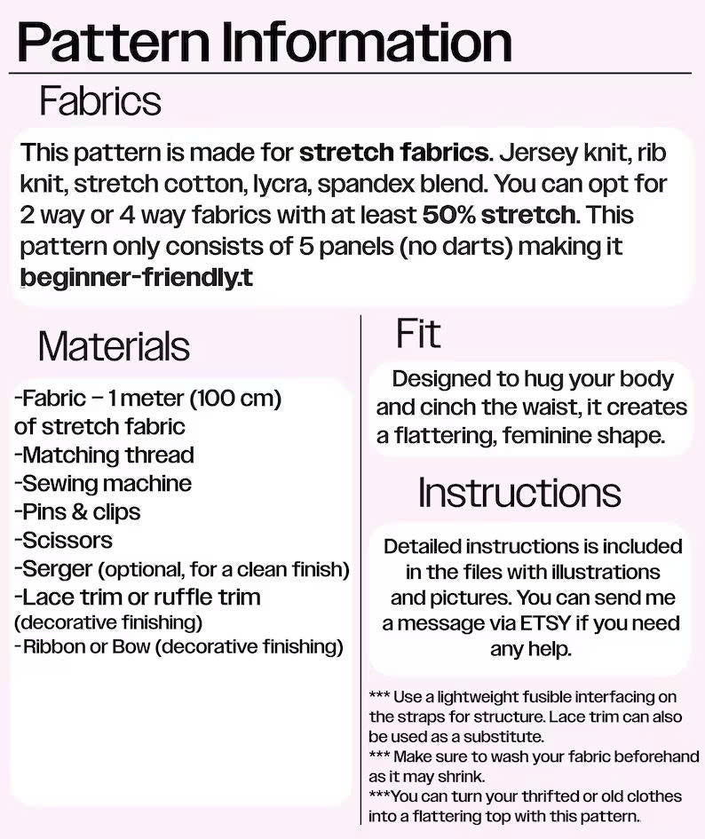 Dolly Lace Top Sewing Pattern | Coquette Cami Top Sewing Pattern | Sizes XXS - 2XL