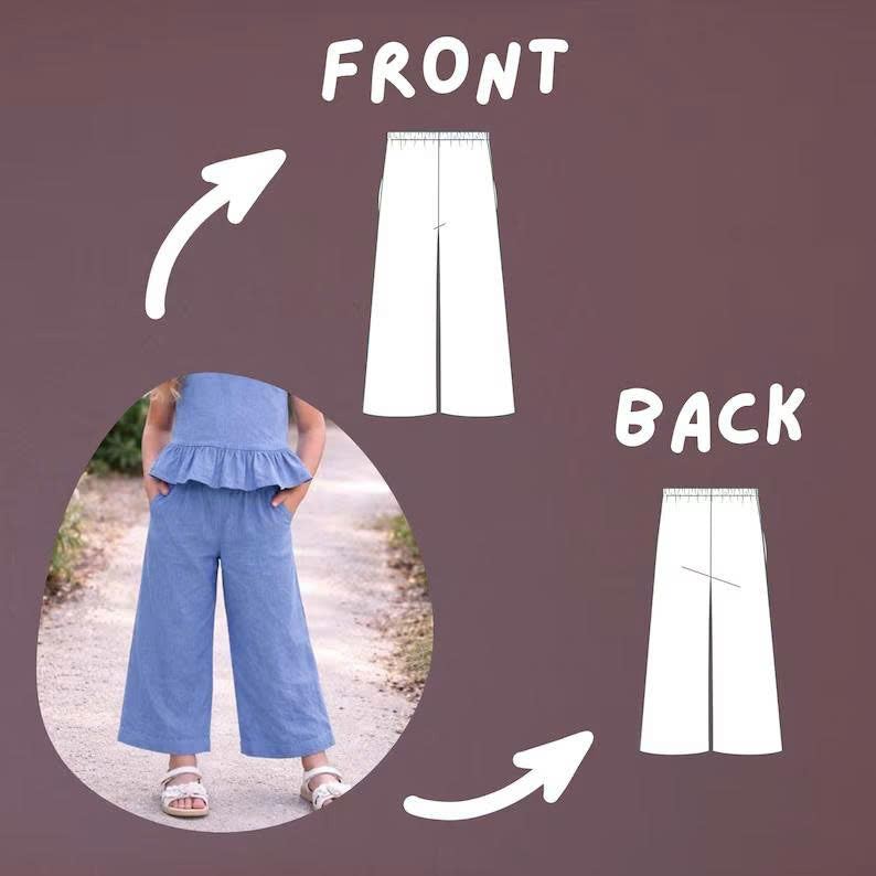 Girls Summer Set Sewing Pattern PDF, Top and Pants Pattern for Kids, Toddler Outfit