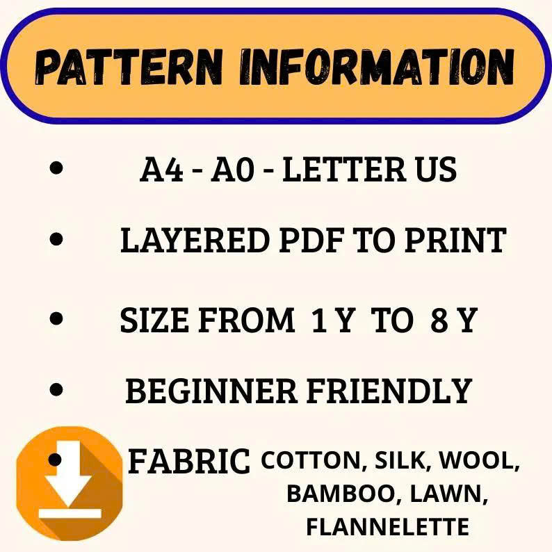 Kids Pants Sewing Pattern For Girls - Toddler Cotton Pant Pattern