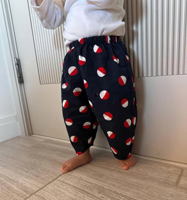 The Eleo Baby Pants PDF Sewing Pattern | Beginner Barrel Leg Pants (0M-3T)