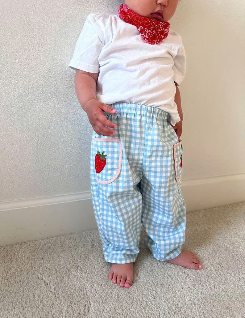 The Eleo Baby Pants PDF Sewing Pattern | Beginner Barrel Leg Pants (0M-3T)