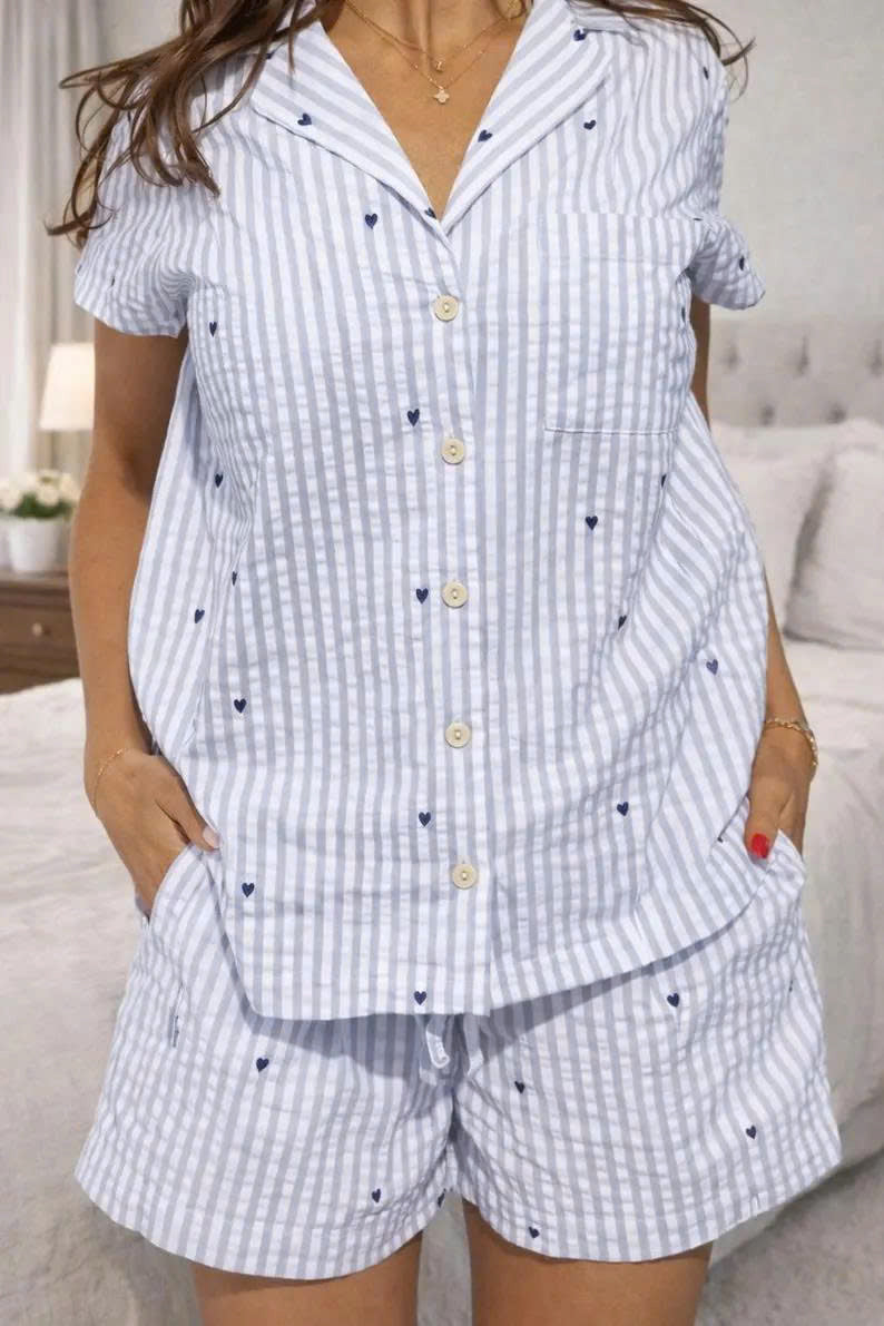 Women’s Pajama Set Sewing Pattern | Shirt + Shorts or Pants | Sizes XXS–5XL | Printable PDF