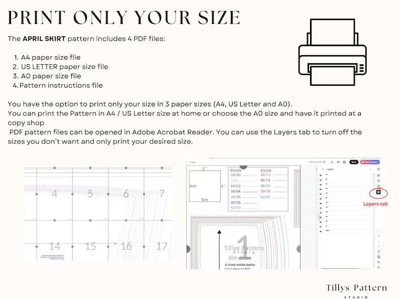 April Wrap Skirt Sewing Pattern | Low Waist Tie Skirt (US 00-22)