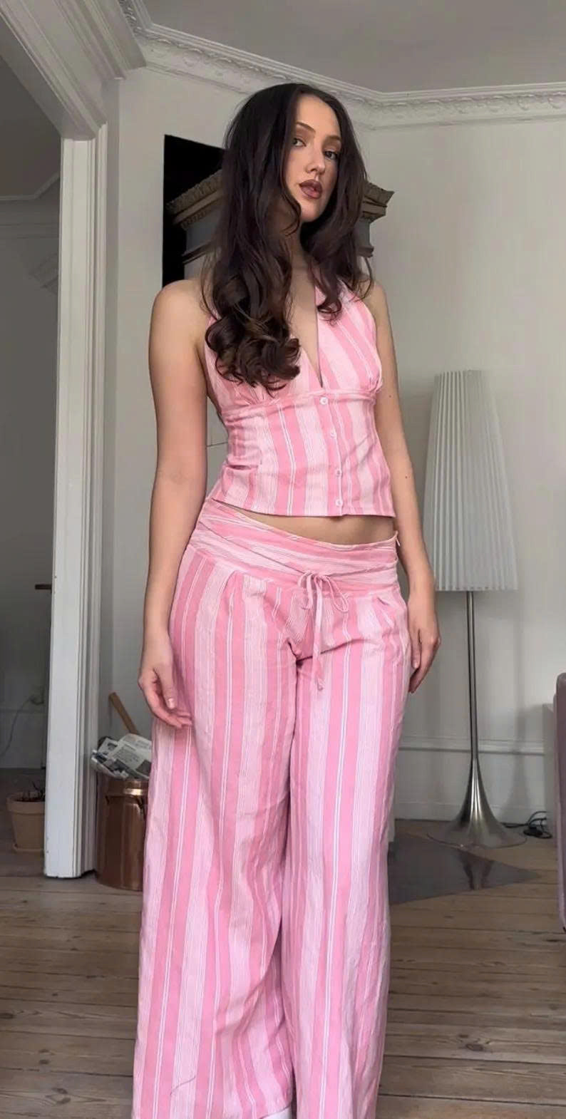 Luna Low Waist Pants Sewing Pattern | Pleats | Side Zipper (Digital PDF)