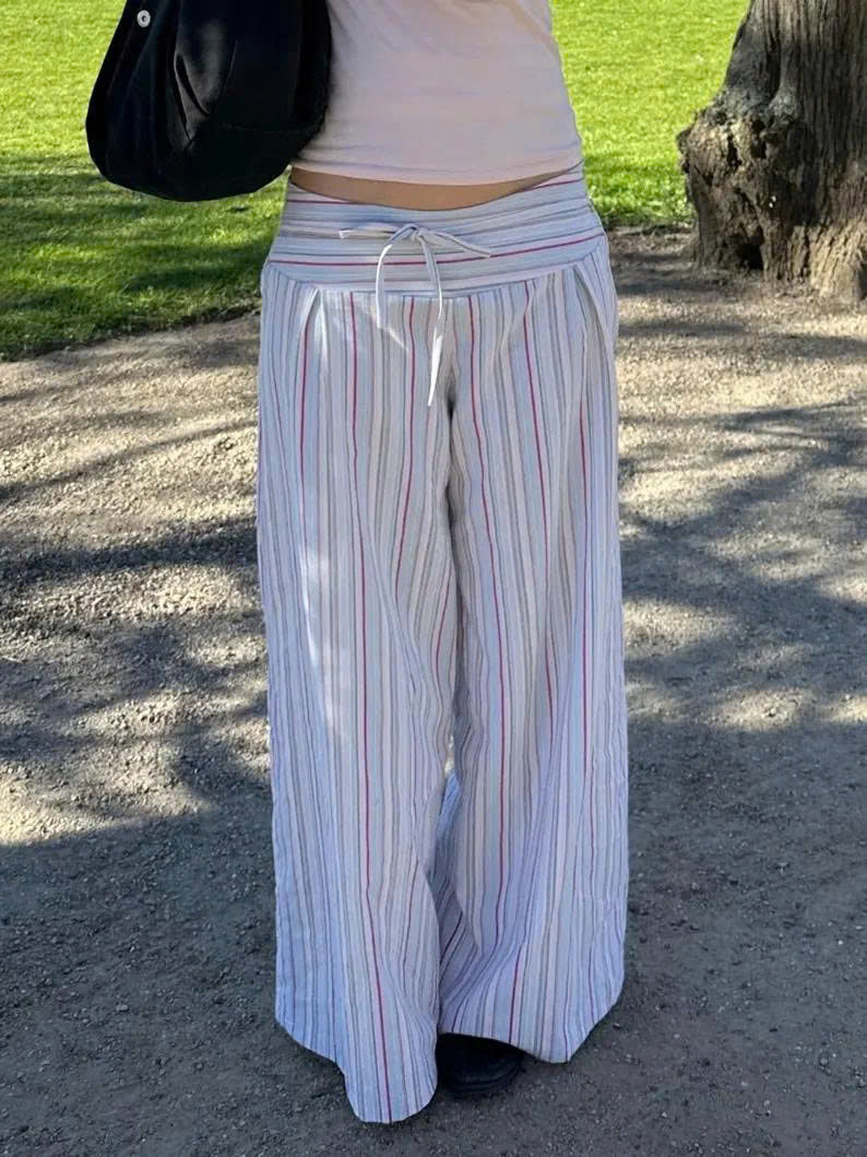 Luna Low Waist Pants Sewing Pattern | Pleats | Side Zipper (Digital PDF)