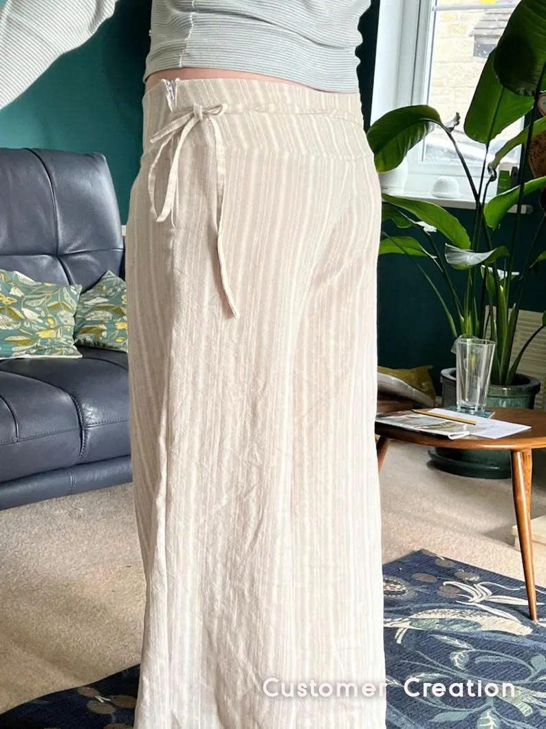 Luna Low Waist Pants Sewing Pattern | Pleats | Side Zipper (Digital PDF)