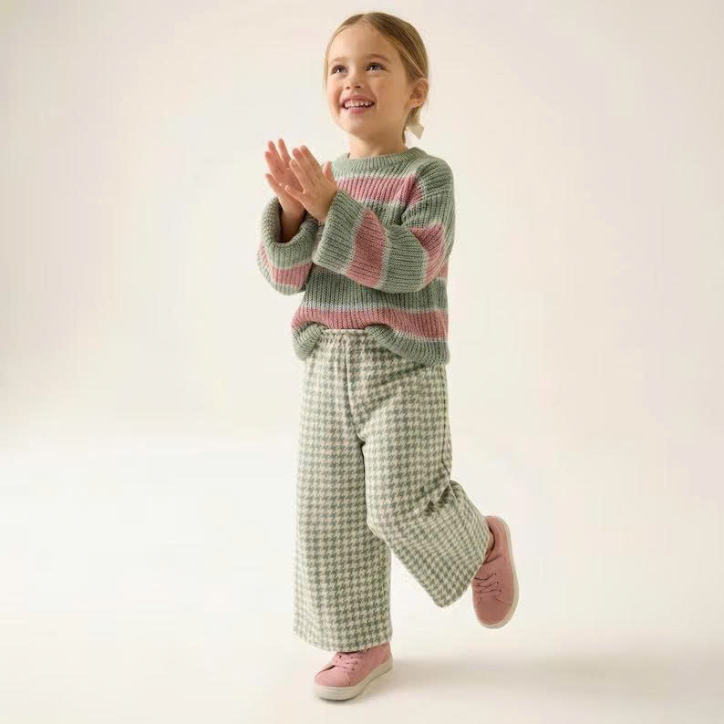 Simple Pants Pattern For Kids Wide Leg Pants Sewing Pattern For Children 6M - 14Y (PDF Download)