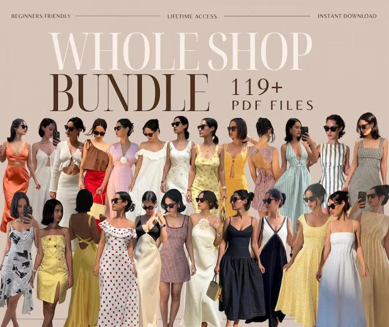 Whole Shop 50 Rosys Patterns Sewing Patterns, Beginner Sewing Patterns, XXS-5XL, Bundle Set, Sewing Instructions, US Letter-A4-A0 Format